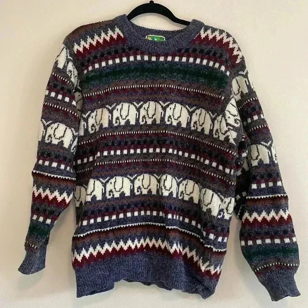 Vintage Knit Embroidery Sweater
